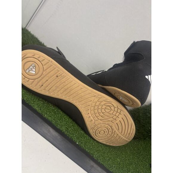 Adidas HVC 2 Wrestling Shoes Black Leather Mid Top AQ3325 Mens US Size 10 - Picture 7 of 9